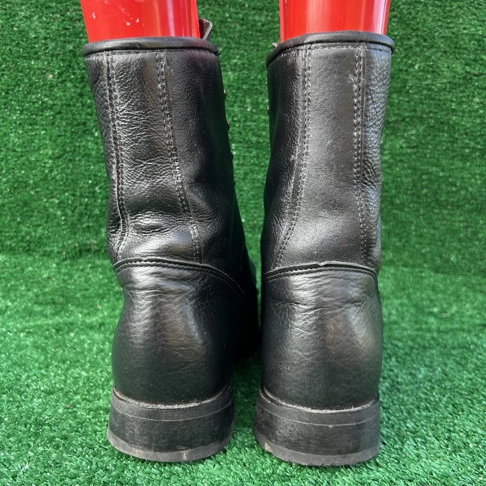 Vintage Durango Leather Lace Up Combat Work Boots DB250 Black Mens 9.5D USA Made